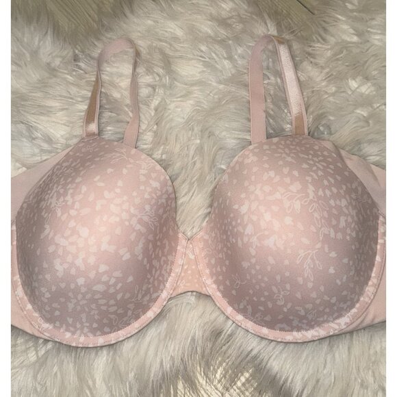 Warners RA3061A No Side Effects Underwire Bra Lined Floral Womens 40D Pink - Picture 3 of 6